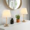 2pcs Modern Table Lamps Bedroom Bedside Lamps with Wood Base, Nightstand Light for Home Decor